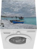 Wasmachine beschermer mat - The beach at Saint-Adresse - Schilderij van Claude Monet - Breedte 60 cm x hoogte 60 cm