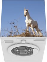 Wasmachine beschermer mat - Eenhoorn op heuveltop - Breedte 60 cm x hoogte 60 cm