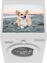 Wasmachine beschermer mat - Hond op het strand - Breedte 55 cm x hoogte 45 cm