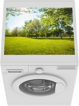 Wasmachine beschermer mat - De groen gekleurde bomen in een park - Breedte 55 cm x hoogte 45 cm