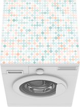 Wasmachine beschermer mat - Mozaïek - Ruit - Pastel - Design - Breedte 60 cm x hoogte 60 cm
