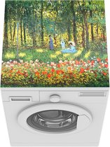 Wasmachine beschermer mat - De familie van de artiest in de tuin - Claude Monet - Breedte 60 cm x hoogte 60 cm