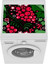 Wasmachine beschermer mat - Patronen - Planten - Rood - Breedte 55 cm x hoogte 45 cm