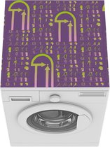 Wasmachine beschermer mat - Nummer - Ornament - Abstract - Cijfers - Patronen - Breedte 60 cm x hoogte 60 cm