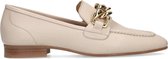 Manfield - Dames - Off white leren loafers met chain - Maat 38