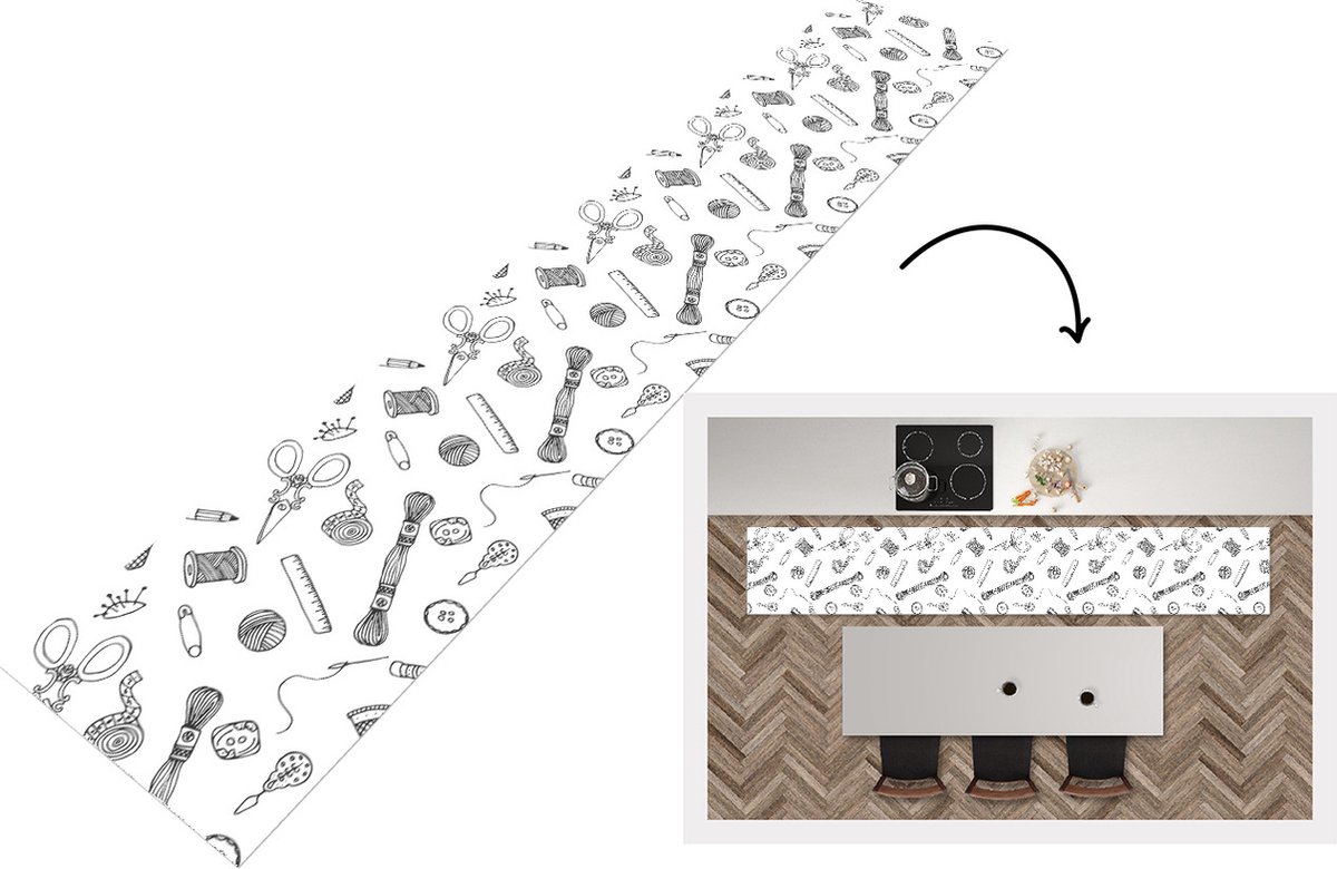 KitchenYeah Keukenloper - Keukenmat - Breien - Naaien - Patronen - Wol - Keuken vloerkleed Multicolor