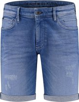 Purewhite -  Heren Skinny Fit   Korte Broek  - Blauw - Maat 27