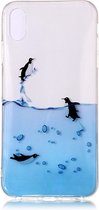 Peachy Penguin TPU transparant hoesje iPhone XS Max Case - Doorzichtig