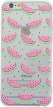 Peachy Watermeloen hoesje iPhone 6 6s TPU Transparante cover Meloen Fruit - Doorzichtig