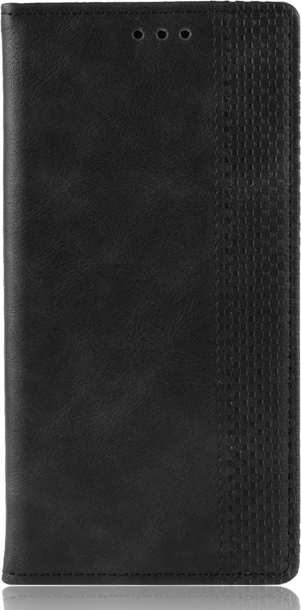 Peachy Vintage Wallet Stijl Kunstleer leder Cover Case geschikt voor iPhone XS Max hoesje - Zwart