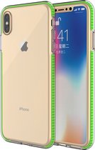Peachy Beschermend gekleurde rand hoesje iPhone XS Max Case TPE TPU back cover - Green