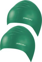 2x morceaux de bonnets de bain en latex vert pour adultes - Bonnets de piscine
