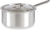 Casserole/saucière/saucière couleur argent 38 x 22 x 12 cm en aluminium 3 litres - Avec couvercle pratique - Casseroles de cuisson