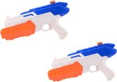 2x Waterpistool/waterpistolen wit/blauw 32 cm