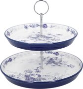 London Pottery  - etagère in keramiek - Cake stand - ivoor/blauw