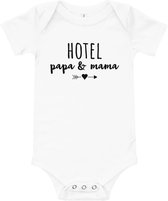 Baby Rompertje met Tekst | Hotel Papa Mama | Wit 0-3 mnd