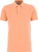 Profuomo slim fit polo - katoen pique - licht oranje melange -  Maat: L