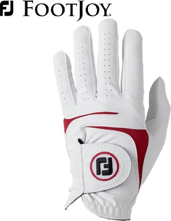Gant de golf Footjoy Weathersof, blanc/rouge