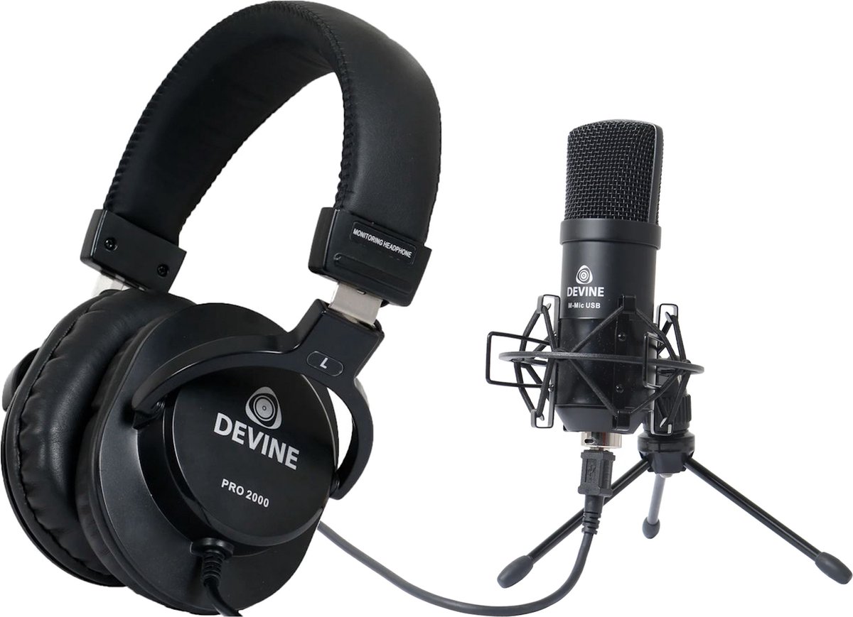 Devine PRO 2000 hoofdtelefoon + Devine USB microfoon