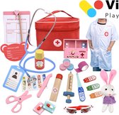 LC® Luxe Houten Dokterskoffertje met Doktersjas & Konjin - Speelgoed Doktersset - Doktersset Speelgoed - Speelgoeddokter – Ideaal voor kinderen om bezoekjes aan de huisarts vertrou