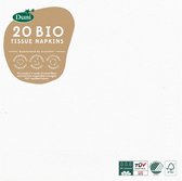 servetten Bio 3-laags 33 x 33 cm papier wit 20 stuks