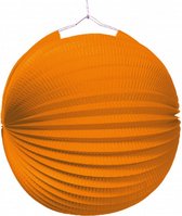 lampion 25 cm papier/metaal oranje