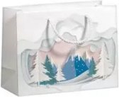 cadeautas Winter Forest 23 x 17 cm papier wit/blauw