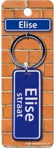 sleutelhanger straatnaam Elise 9 cm staal blauw