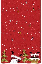 tafelkleed Mood of Santas 138 x 220 cm papier rood