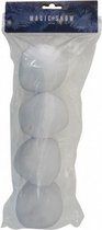 sneeuwballen 8 cm synthetisch wit 4-delig
