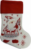 kerstsok Kerstman 45 cm fleece rood/wit