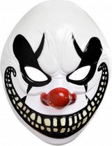 masker horrorclown 30 cm wit/zwart/rood one-size