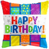 folieballon birthday square junior 18 cm