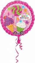 ballon Snoep 43 x 43 cm folie roze