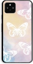 Case Company® - Google Pixel 5a 5G hoesje - White butterfly - Soft Cover Telefoonhoesje - Bescherming aan alle Kanten en Schermrand