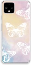 Case Company® - Google Pixel 4 hoesje - White butterfly - Soft Cover Telefoonhoesje - Bescherming aan alle Kanten en Schermrand