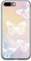 Case Company® - iPhone 8 Plus hoesje - White butterfly - Soft Cover Telefoonhoesje - Bescherming aan alle Kanten en Schermrand