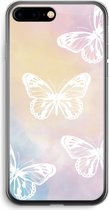 Case Company® - iPhone 7 PLUS hoesje - White butterfly - Soft Cover Telefoonhoesje - Bescherming aan alle Kanten en Schermrand