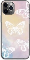 Case Company® - iPhone 11 Pro hoesje - White butterfly - Soft Cover Telefoonhoesje - Bescherming aan alle Kanten en Schermrand
