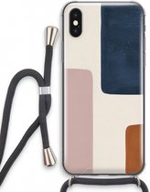Case Company® - iPhone X hoesje met Koord - Geo #5 - Telefoonhoesje met Zwart Koord - Extra Bescherming aan alle Kanten en Over de Schermrand
