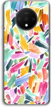 Case Company® - OnePlus 7T hoesje - Watercolor Brushstrokes - Soft Cover Telefoonhoesje - Bescherming aan alle Kanten en Schermrand