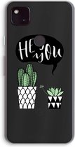 Case Company® - Google Pixel 4a 5G hoesje - Hey you cactus - Soft Cover Telefoonhoesje - Bescherming aan alle Kanten en Schermrand