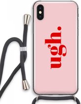 Case Company® - iPhone XS Max hoesje met Koord - Ugh - Telefoonhoesje met Zwart Koord - Extra Bescherming aan alle Kanten en Over de Schermrand