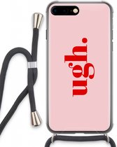 Case Company® - iPhone 7 PLUS hoesje met Koord - Ugh - Telefoonhoesje met Zwart Koord - Extra Bescherming aan alle Kanten en Over de Schermrand