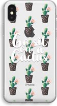 Case Company® - iPhone XS hoesje - Cactus quote - Soft Cover Telefoonhoesje - Bescherming aan alle Kanten en Schermrand