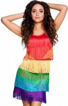 jurk Rainbow Flapper dames 105 cm polyester