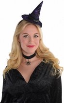 diadeem Witch Hat dames polyester zwart/paars one-size