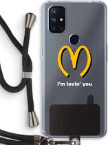 Case Company® - OnePlus Nord N10 5G hoesje met Koord - I'm lovin' you - Telefoonhoesje met Zwart Koord - Bescherming aan alle Kanten en Over de Schermrand