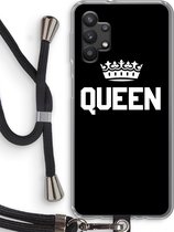 Case Company® - Samsung Galaxy A32 5G hoesje met Koord - Queen zwart - Telefoonhoesje met Zwart Koord - Bescherming aan alle Kanten en Over de Schermrand