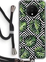 Case Company® - OnePlus 7T hoesje met Koord - Geometrische jungle - Telefoonhoesje met Zwart Koord - Bescherming aan alle Kanten en Over de Schermrand